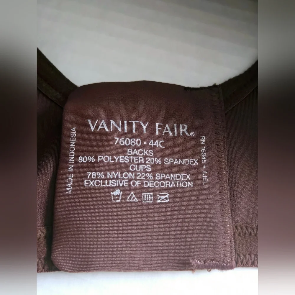 NWT Vanity Fair Beauty Back Minimizer Bra 76080 44C Cappuccino Full Figure Under